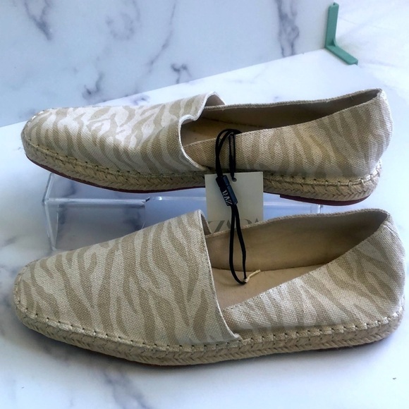 Zara Low Heel Cream Zebra Animal Print Espadrilles Size EUR 41 US 10 NWT - Picture 8 of 11